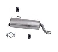 BESTPRICE Kit d'échappement 1x silencieux arrière, 2x butées, 1x collier de serrage Compatible avec PEUGEOT 206 CC (2D), 206 bicorps (2A/C), 206+ (2L_, 2M_)