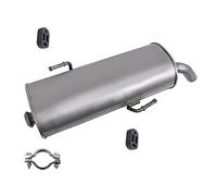 BESTPRICE Kit d'échappement 1x silencieux arrière, 2x butées, 1x collier de serrage Compatible avec PEUGEOT 206 CC (2D), 206 bicorps (2A/C)