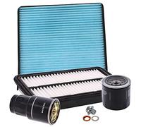 BESTPRICE Kit d'inspection Kit de filtration avec 1x filtre à huile, 1x filtre à air, 1x filtre d'habitacle, 1x filtre à carburant, 1x bouchon de vidange d'huile avec joint, Compatible avec TOYOTA RAV