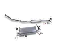 BESTPRICE Silencieux Set 1x Silencieux central, 1x Silencieux final avec accessoires de montage Compatible avec OPEL AGILA (B) (H08), SUZUKI SPLASH (EX)