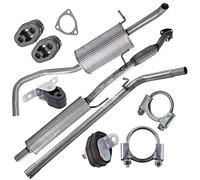 BESTPRICE Silencieux Set 1x Silencieux central, 1x Silencieux final avec accessoires de montage Compatible avec SEAT IBIZA (6L1) (6J5, 6P1) SC (6J1, 6P5) (6J8, 6P8), SKODA FABIA 1 (6Y2) (6Y3)