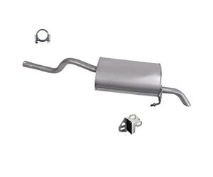 BESTPRICE Silencieux Set 1x Silencieux final, 1x Butée, 1x Collier de serrage Compatible avec RENAULT CLIO II (BB_, CB_)