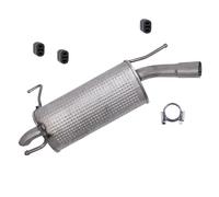 BESTPRICE Silencieux Set 1x Silencieux final, 1x Collier de serrage, 3x Butées Compatible avec OPEL CORSA C (X01), CORSA C Fourgon/Schrägheck (X01)