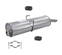 BESTPRICE Silencieux Set 1x Silencieux final, 2x Butées, 1x Collier de serrage Compatible avec PEUGEOT 306 (7B, N3, N5), 306 Break (7E, N3, N5)