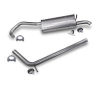 BESTPRICE Silencieux Set 1x Tuyau avant, 1x Silencieux arrière y compris accessoires Compatible avec SEAT IBIZA (6J5, 6P1) (6J1, 6P5) (6J8, 6P8), SKODA FABIA 2 (542), VW POLO V (6R1, 6C1)