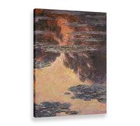 Bestpricepictures Immeuble Célèbre Fleur Paysage De Claude Monet Reproduction De Peintures à l'huile Imprimées Sur Toile Art Mural France Impressionnisme Affiche Décoration (28,60 x 90 cm (avec cadre)
