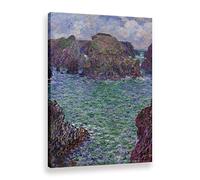 Bestpricepictures Immeuble Célèbre Fleur Paysage de Claude Monet Reproduction de peintures à l'huile Imprimées sur toile Art mural France Impressionnisme Affiche Décoration (14,50 x 70 cm (avec cadre)