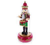 BestPysanky Animated Nutcracker with Moving Arms and Music Box 13 Inches