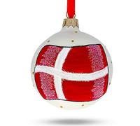 BestPysanky Décoration de Noël en verre Motif drapeau du Danemark