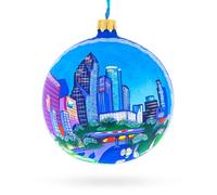 BestPysanky Houston, Texas Glass Ball Christmas Ornament 4 Inches