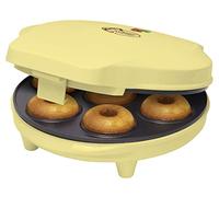 Bestron Appareil à donuts au Design Rétro, Mini-Machine à Donuts pour 7 petits Donuts, inclut Témoin de Cuisson & Revêtement Antiadhésif, 700 Watts, Sweet Dreams Collection, Couleur: Jaune