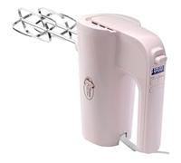 Bestron Batteur electrique cuisine, Batteur mixeur à main puissant avec 6 vitesses, fonction turbo et écran LCD, livré avec 2 fouets et 2 crochets pétrisseurs, poids léger de 1 kg, couleur: Rose