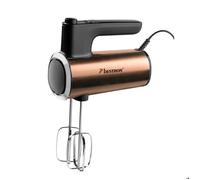 Bestron Batteur electrique cuisine, Batteur mixeur à main puissant avec 6 vitesses, fonction turbo et écran LCD, livré avec 2 fouets et 2 crochets pétrisseurs, poids léger de 1 kg, couleur: Cuivre