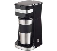 Bestron Cafetière avec tasse isotherme pour café filtre moulu, Machine à café 2 pour grandes tasses, idéal pour le camping, préparation rapide, 750 W, Couleur: Argent