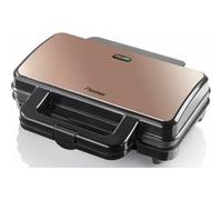 Bestron appareil croque monsieur, appareils à sandwich antiadhésif pour deux sandwichs, avec réglage automatique de la température & indicateur de disponibilité Copper Collection, Couleur: Cuivre
