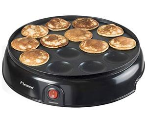 Bestron Électrique Appareil à Poffertjes (Profiteroles) au Design Rétro, Mini Crêpier avec Revêtement Anti-Adhésif, Sweet Dreams, 800 Watts, Couleur: Noir