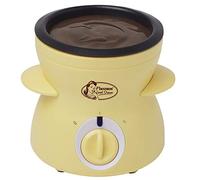 Bestron Fondue au chocolat pour 2 personnes, appareil a fondue au chocolat avec y compris 10 brochettes, 10 fourchettes et 1x spatule, mini-fondue, 25 watts, Couleur: Jaune