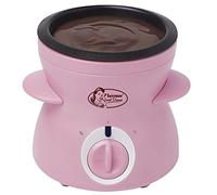 Bestron Fondue au chocolat pour 2 personnes, appareil a fondue au chocolat avec y compris 10 brochettes, 10 fourchettes et 1x spatule, mini-fondue, 25 watts, Couleur: Rose