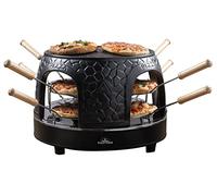 Bestron Four à pizza allant jusqu'à 8 personnes, Dôme à pizza pour petites pizzas (Ø 10 cm) avec dôme en céramique, environ 12-15 minutes de cuisson, 1150 Watts, Couleur: noir