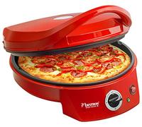 Bestron Four à Pizza Électrique, Four à Pizza Jusqu'à 230°C, Chauffage Haut/Bas pour Pizza Faite Maison Ou Surgelée, Tarte Flambée, Quiche Ou Wraps Jusqu'à Ø 27Cm, 1800 Watts, Couleur: Rouge