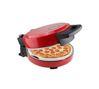 Bestron Four à pizza, pour des pizzas croustillantes en 5-10 minutes, four à pizza électrique avec une temperature de 320°C, y compris réfractaire pierre et 2 grandes spatules en bois, couleur: Rouge