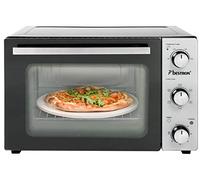 Bestron Four électrique compact avec broche rotative et pierre à pizza, 31 l, 1500 W, Acier inoxydable