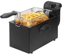 Bestron Friteuse à huile avec technologie zone froide, 3,5 litres, Avec régulateur de température, Lavable au lave-vaisselle, 2000 Watts, Aluminium, Couleur: Noir