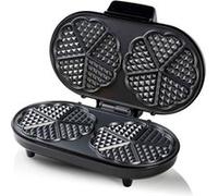 Bestron Gaufrier double pour gaufres classiques en forme de cœur, Machine à gaufres avec témoin de cuisson & revêtement anti-adhésif, 1200 Watts, Couleur: Argent