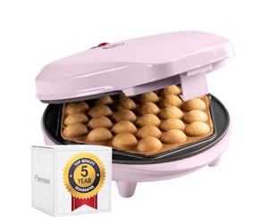 Bestron Gaufrier à bubble, gaufres pour gaufres à bulles à remplir de glace, de chocolat ou de fruits, avec feu de signalisation et revêtement antiadhésif, 700 watts, couleur: Rose