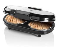 Bestron Gaufrier double pour gaufres classiques en forme de cour, Machine a gaufres avec temoin de cuisson & revetement anti-