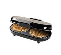 Bestron Gaufrier double pour gaufres classiques en forme de cœur, double gaufrier en forme de cœur, avec témoin lumineux et revêtement anti-adhésif, 1200 W, couleur : beige