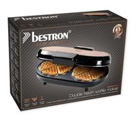 Bestron Gaufrier double pour gaufres classiques en forme de cœur, Machine à gaufres avec témoin de cuisson & revêtement anti-adhésif, 1200 Watts, Couleur: cuivre