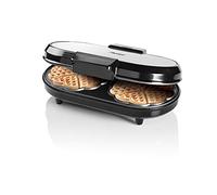 Bestron Gaufrier double pour gaufres classiques en forme de cœur, Machine à gaufres avec témoin de cuisson & revêtement anti-adhésif, 1200 Watts, Couleur: Argent