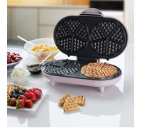 Bestron Gaufrier en forme de cœur double ADWM1000P 1000 W Rose