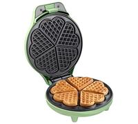 Bestron Gaufrier en forme de cœur vert | 5 gaufres par fournée | 700 W | Revêtement antiadhésif sans PFAS - ASW217G