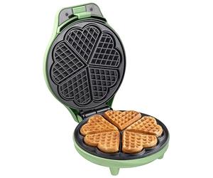 Bestron Gaufrier en forme de cœur vert | 5 gaufres par fournée | 700 W | Revêtement antiadhésif sans PFAS - ASW217G