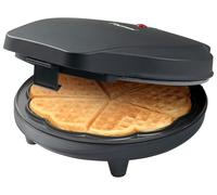 Bestron Gaufrier pour gaufres classiques en forme de cœur, Gaufrier avec revêtement anti-adhésif pour gaufres en forme de cœur, Black Label Collection, 700 Watts, Couleur: Noir mat