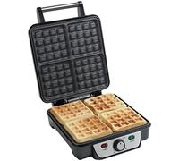 Bestron Gaufrier pour gaufres de Bruxelles antiadhésif, 1100 W, Acier inoxydable