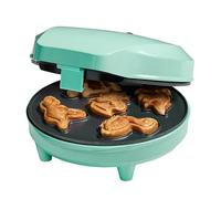 Bestron Gaufrier pour mini biscuits dinosaures, mini emporte-pièces avec motifs de dinosaures, avec lumière de cuisson et revêtement antiadhésif, 700 W, couleur menthe