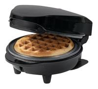 Bestron Mini gaufrier pour gaufres classiques, Petit gaufrier avec revêtement anti-adhésif, pour les anniversaires d'enfants, les fêtes de famille, Pâques ou Noël, Design rétro, Couleur: Noir