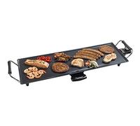 Bestron Plancha électrique, Barbecue electrique XL avec revêtement anti-adhésif, Gril de table pouvant jusqu'à 6 personnes, Surface de cuisson extra longue, Couleur: noir