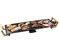Bestron Plancha électrique, Barbecue electrique XL avec revêtement anti-adhésif, Gril de table pouvant jusqu'à 6 personnes,Surface de cuisson extra longue, Asia Lounge, Couleur: noir