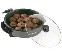 Bestron Poêle électrique de fête XL, grande poêle multifonction Ø32cm avec couvercle en verre, revêtement antiadhésif, 1500 watts, AHP1500Z, Couleur: noir