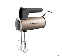 Bestron Power - Batteur électrique 400W avec 6 vitesses + Turbo + écran LCD - Mixeur à main léger beige - Fouets & Crochets inclus