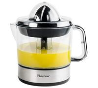 Bestron Presse-oranges et agrumes électrique, Inclut 2 cônes de pressage et un couvercle pour préserver l'arôme, Moteur à deux sens de rotation (gauche/droite), Capacité : 0.7 Litre, Couleur: Argent