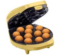 Bestron Appareil à cake pop au design rétro, Inclut un support à cake pop, fourchette & 12 bâtonnets à cake pop, 700 Watts, Couleur: jaune