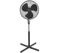 Bestron Ventilateur Sur Pied avec Trois Niveaux de Vitesse, Ventilateur avec Fonction Oscillation à 75° & Hauteur Réglable Jusqu'à 122 Cm, Télécommande Incluse, Ø 45 Cm, 45 Watts, Couleur: Noir