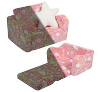 BestRoyal Canapé licorne arc-en-ciel phosphorescent pour tout-petits, canapé souple 2 en 1 avec coussin en forme d'étoile, canapé convertible en chaise longue pour filles et garçons, 1 place