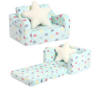 BestRoyal Canapé pliable 2 en 1 avec coussin en forme d'étoile, chaise longue pour filles et garçons, 1 place