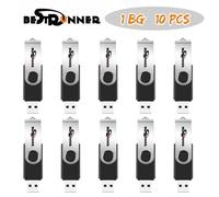 BESTRUNNER 10PCS 1GO 1GB CLE USB 2.0 Mémoire Flash Drive Pour PC Noir